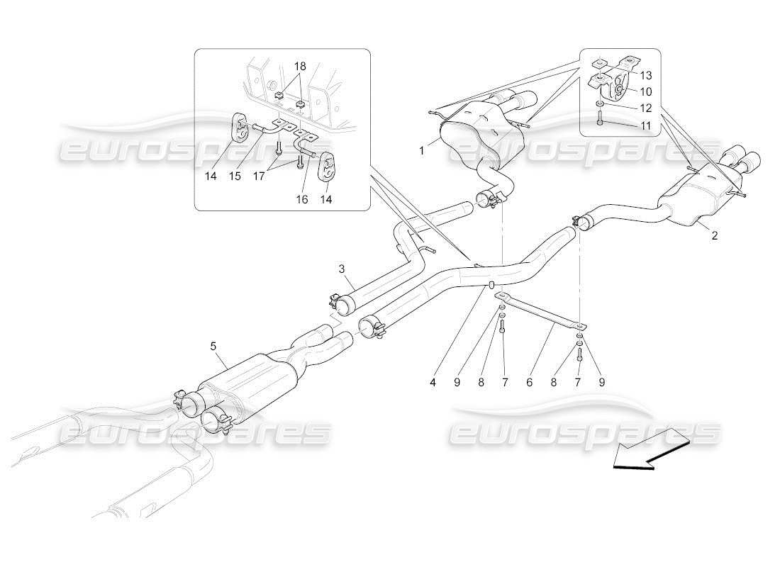 Maserati QTP. (2011) 4.2 auto silencers Part Diagram