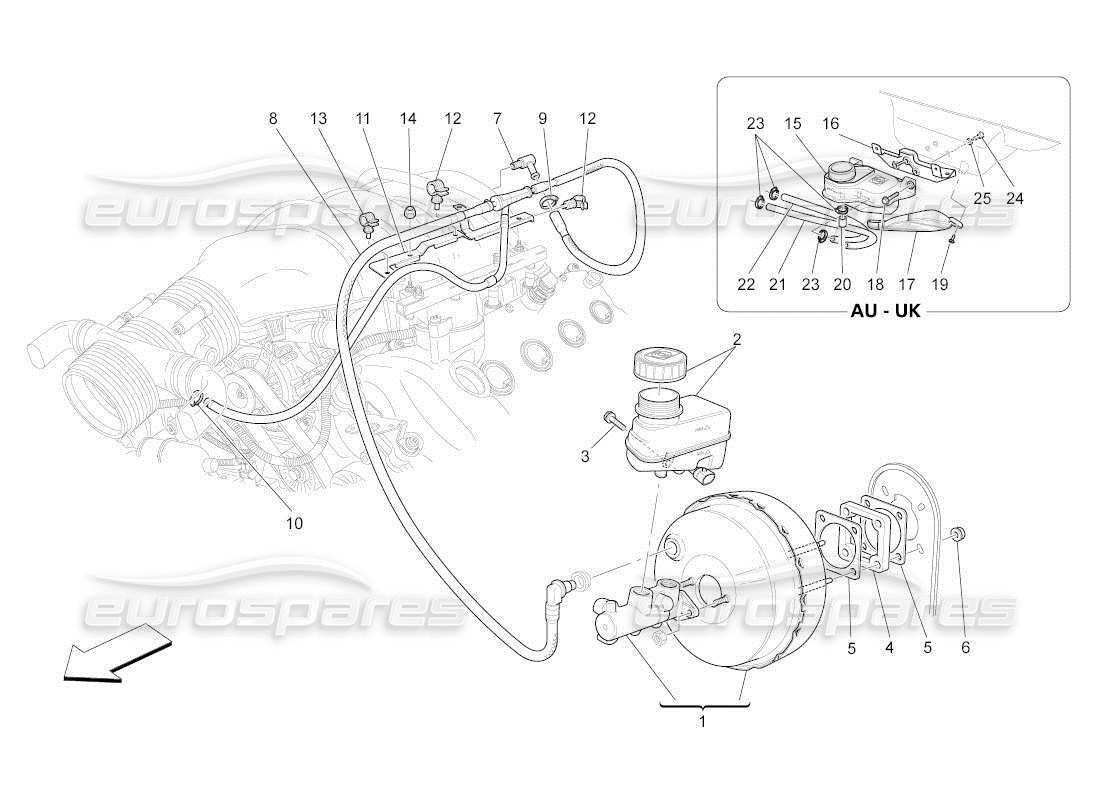 Maserati QTP. (2011) 4.2 auto brake servo system Part Diagram