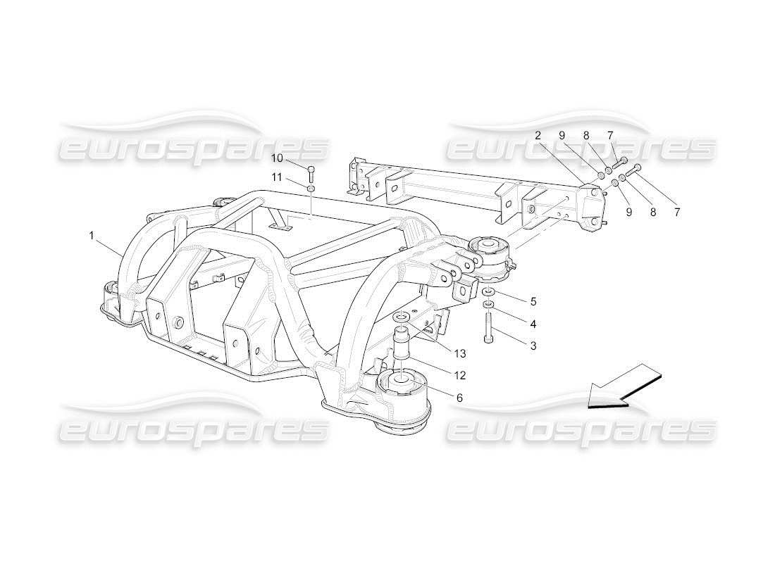 Maserati QTP. (2011) 4.2 auto rear chassis Part Diagram