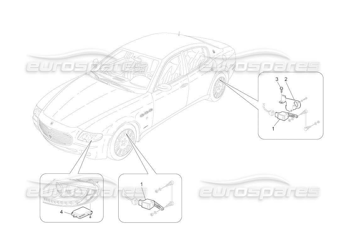 Maserati QTP. (2011) 4.2 auto lighting system control Part Diagram