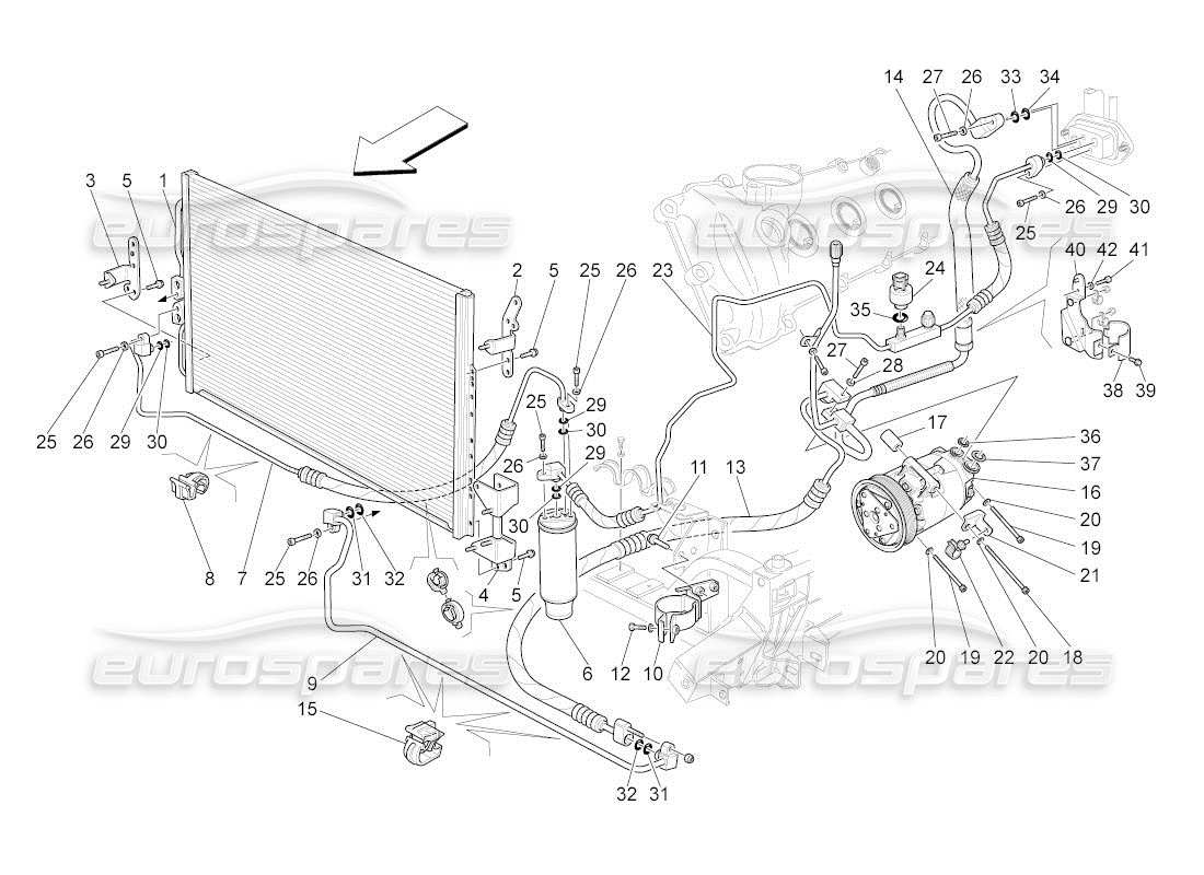 Maserati QTP. (2011) 4.2 auto A c Unit: Engine Compartment Devices Part Diagram