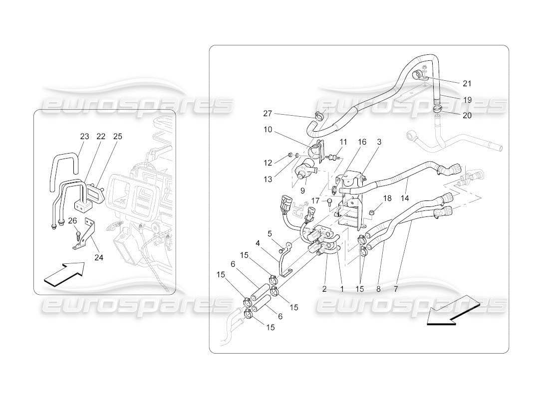 Maserati QTP. (2011) 4.2 auto A c Unit: Engine Compartment Devices Part Diagram