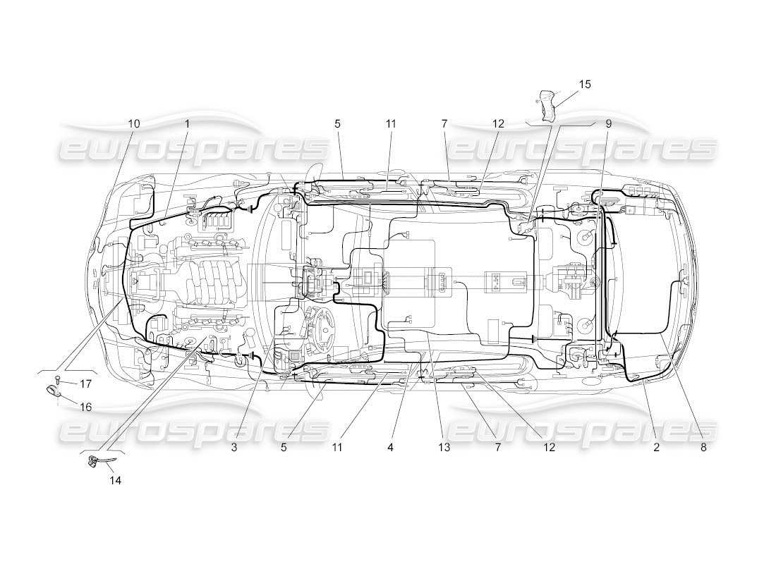 Maserati QTP. (2011) 4.2 auto main wiring Part Diagram