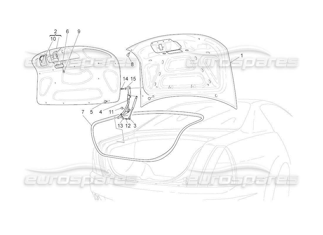 Maserati QTP. (2011) 4.2 auto REAR LID Part Diagram