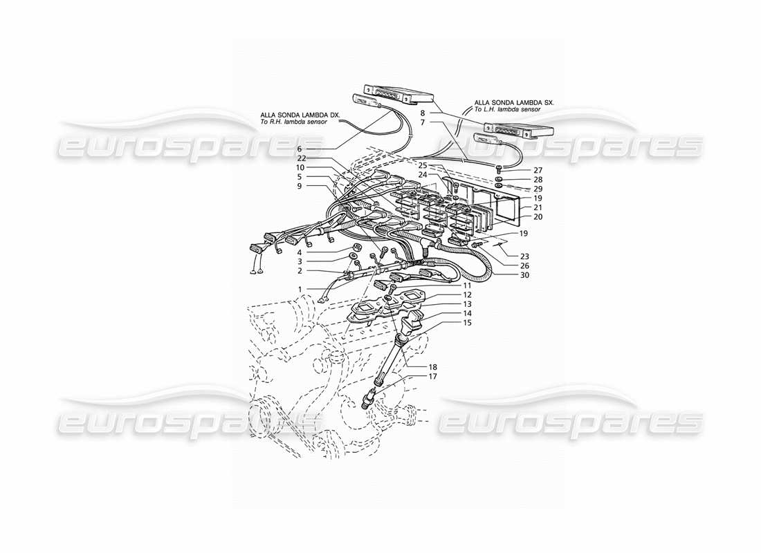Maserati QTP V6 (1996) Ignition System (RHD) Part Diagram