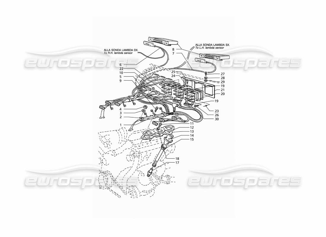 Maserati QTP V6 (1996) Ignition System (LHD) Part Diagram