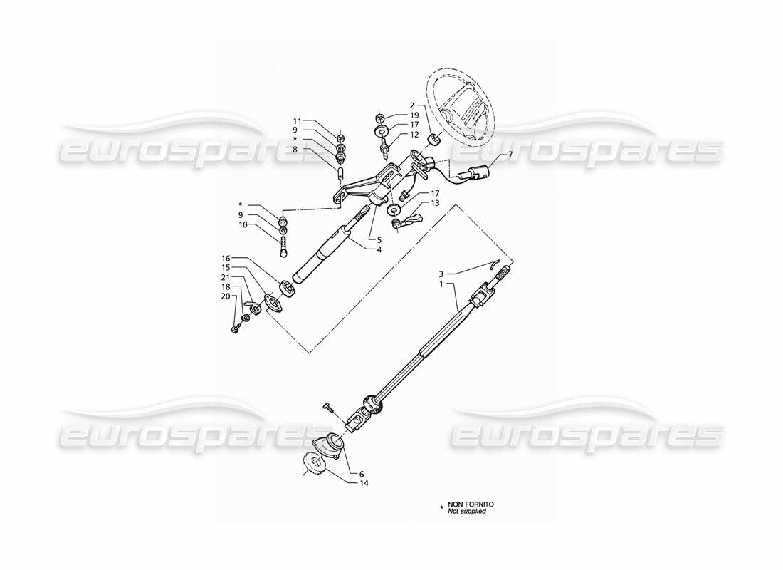 Maserati QTP V6 (1996) Steering Column Part Diagram