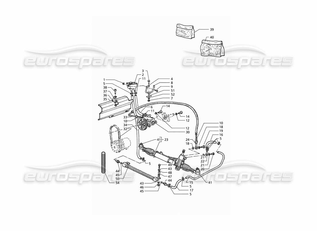 Maserati QTP V6 (1996) Power Steering System (LHD) Part Diagram