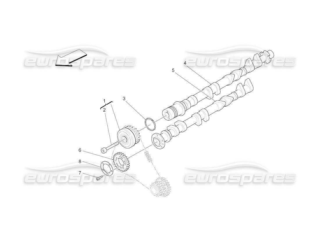 Maserati QTP. (2011) 4.7 auto rh cylinder head camshafts Part Diagram