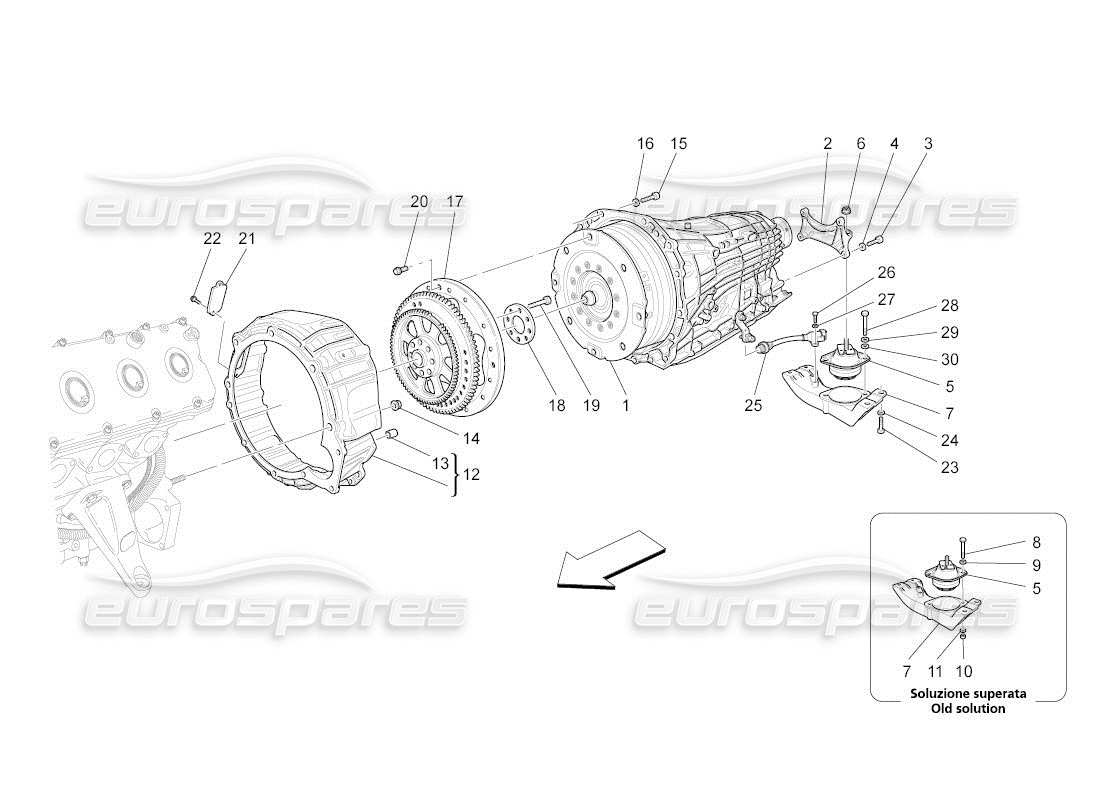Maserati QTP. (2011) 4.7 auto gearbox housings Part Diagram