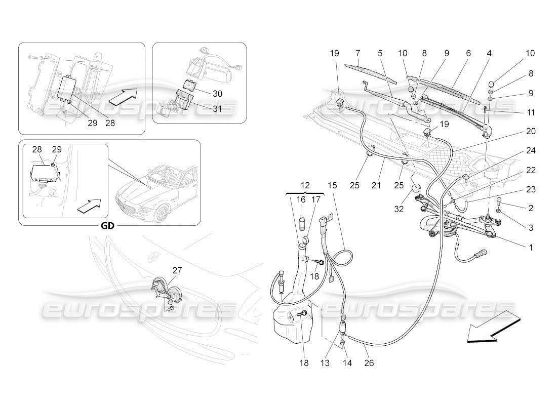 Maserati QTP. (2011) 4.7 auto external vehicle devices Part Diagram