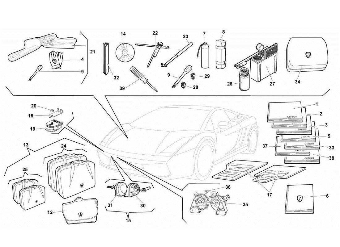 Lamborghini Gallardo LP560-4s update Accessories Part Diagram