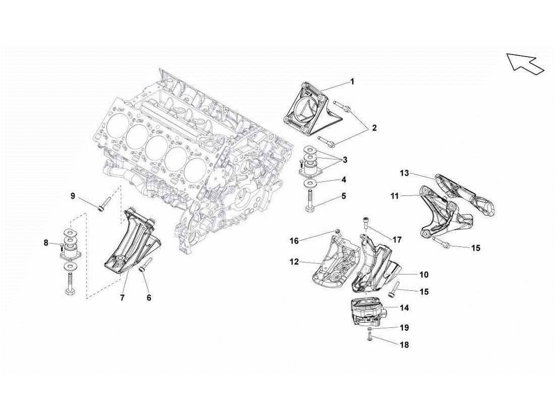 Lamborghini Gallardo LP560-4s update SECURING PARTS FOR ENGINE Part Diagram