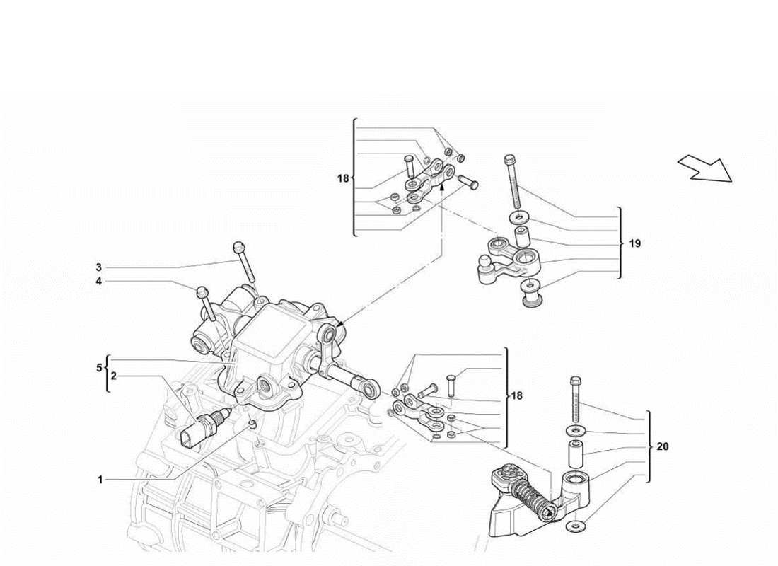 Lamborghini Gallardo LP560-4s update Mechanical Actuator Part Diagram