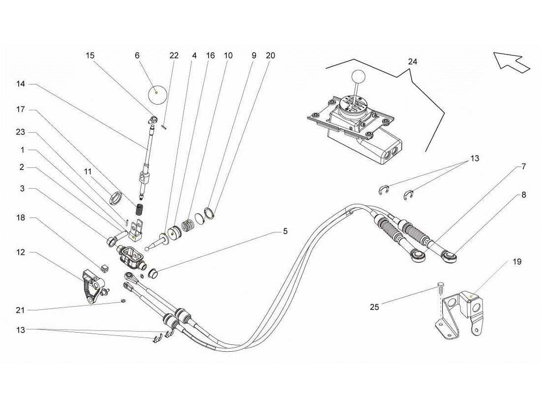 Lamborghini Gallardo LP560-4s update Manual Transmission Controls Part Diagram