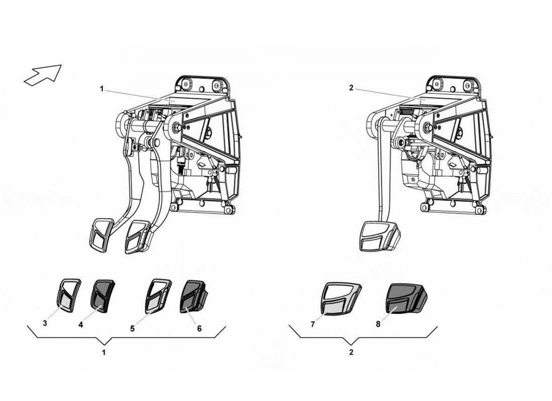 Lamborghini Gallardo LP560-4s update Pedalbox Assembly Part Diagram