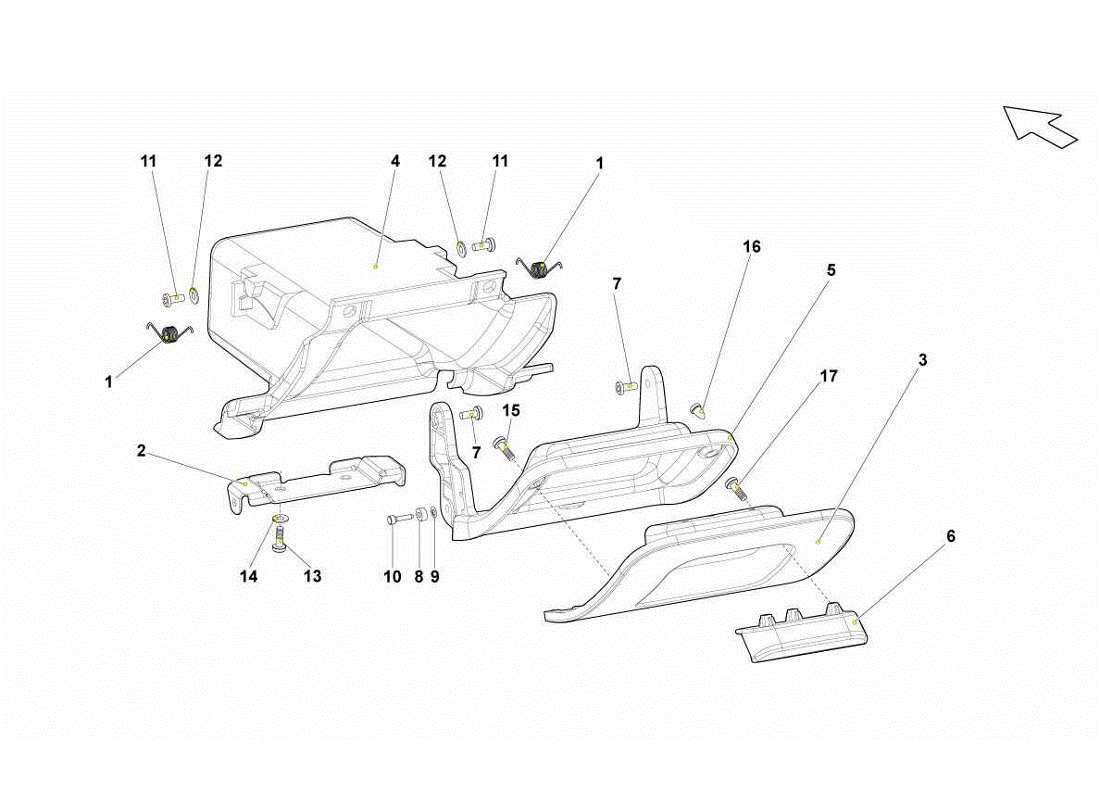 Lamborghini Gallardo LP560-4s update Driver Side Drawer Part Diagram