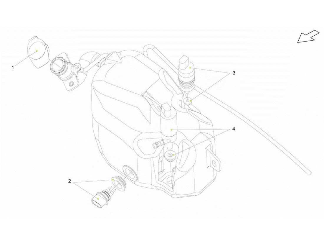 Lamborghini Gallardo LP560-4s update Washer Reservoir Assembly Part Diagram