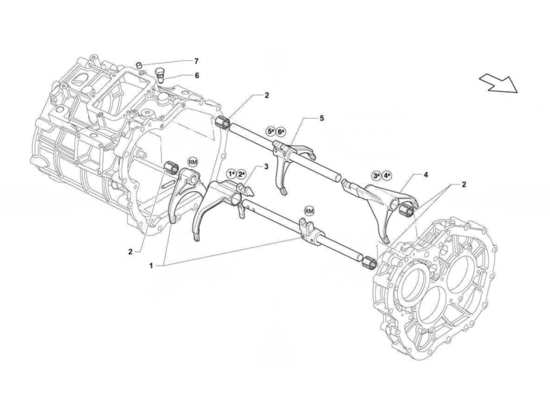 a part diagram from the Lamborghini Gallardo LP560-4s update parts catalogue