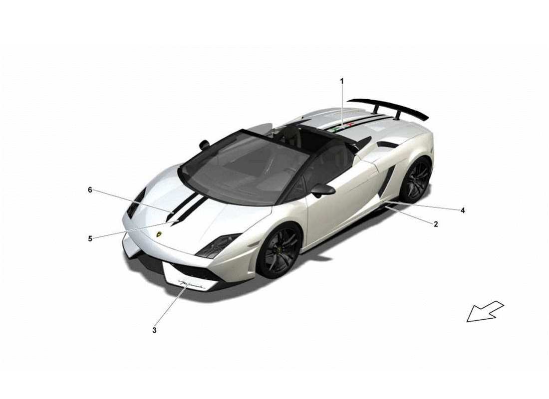 Lamborghini Gallardo LP570-4s Perform decorative adhesives Part Diagram
