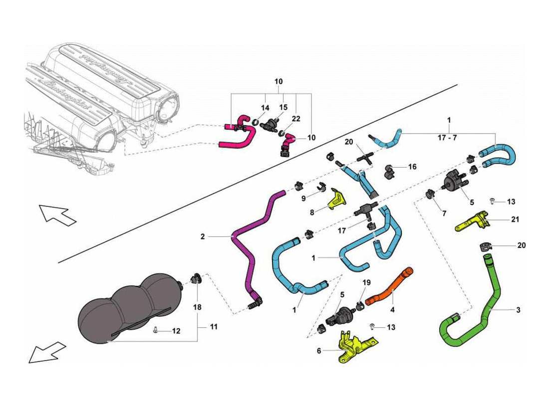 Lamborghini Gallardo LP570-4s Perform VACUUM SYSTEM Part Diagram