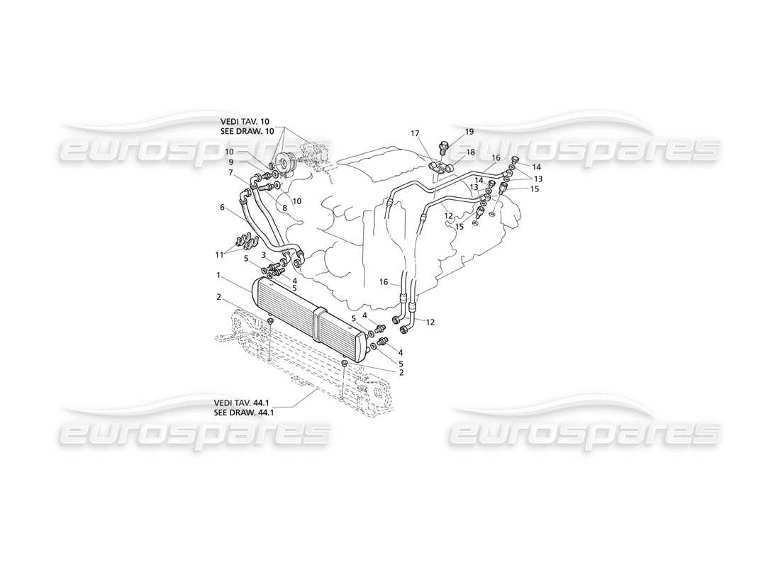 Maserati QTP V8 Evoluzione Engine Oil Cooling - A.T. Part Diagram