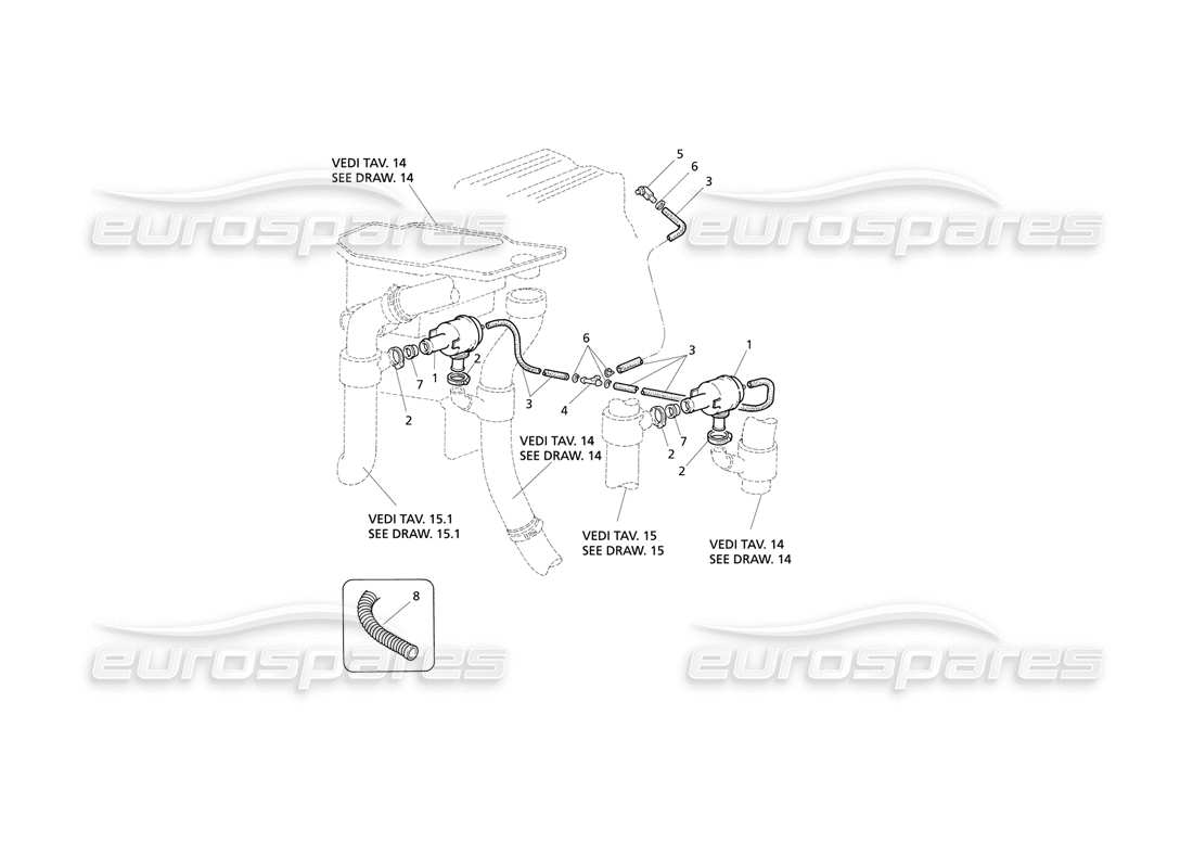 Maserati QTP V8 Evoluzione Pop Off Valve System Part Diagram