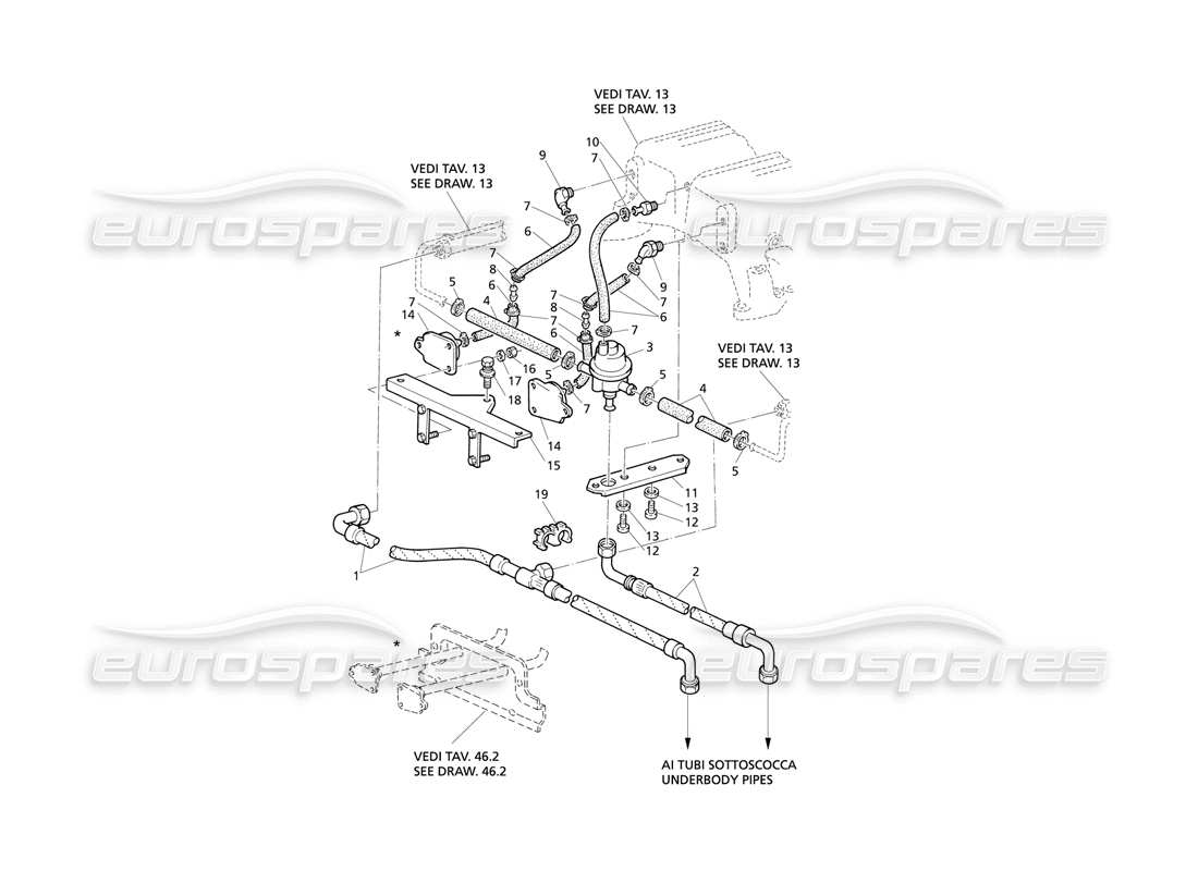 Maserati QTP V8 Evoluzione Intake Manifold and Inijection System Part Diagram