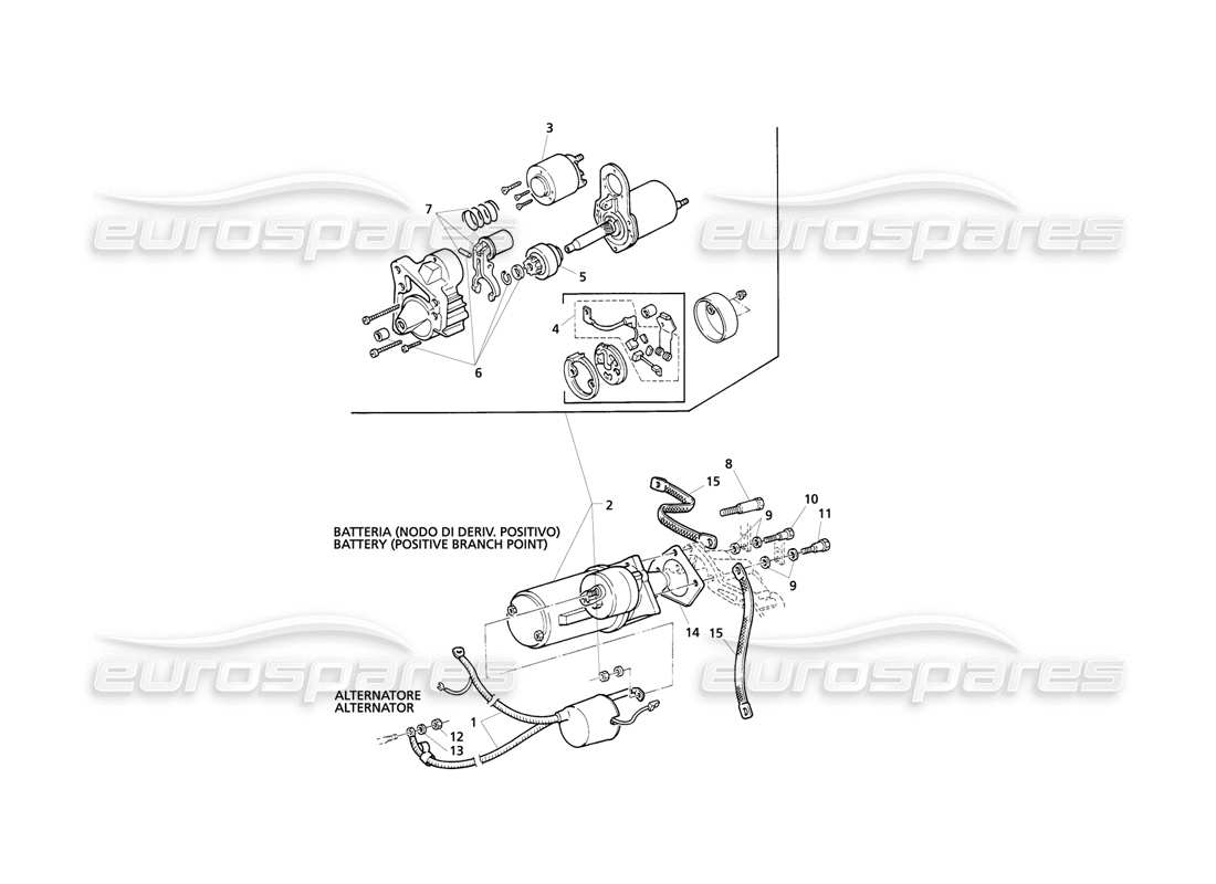 Maserati QTP V8 Evoluzione Starting Motor Part Diagram
