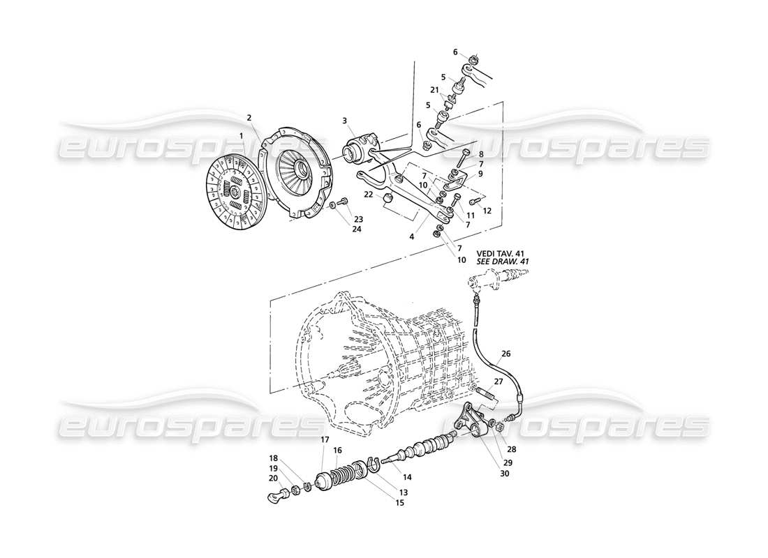 Maserati QTP V8 Evoluzione clutch Part Diagram