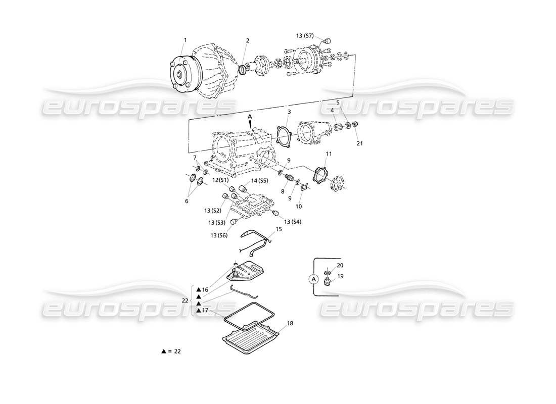 Maserati QTP V8 Evoluzione Automatic Transmission Internal Parts Part Diagram