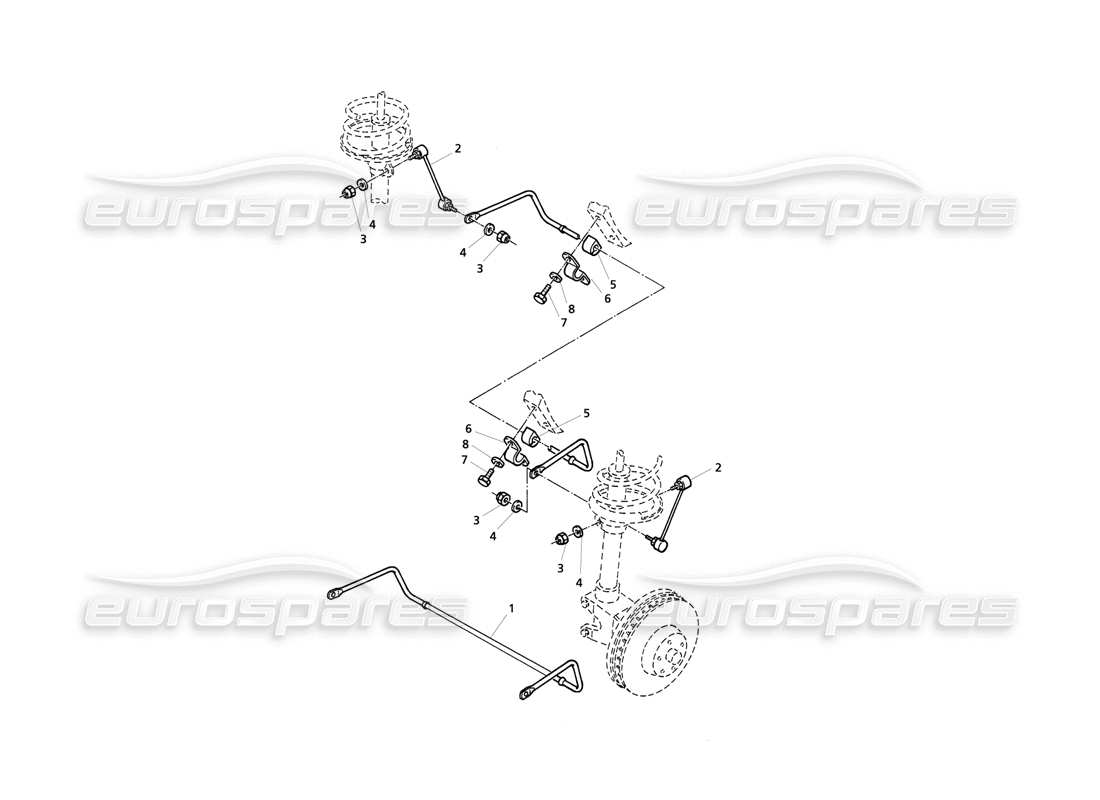 Maserati QTP V8 Evoluzione STABILIZER BAR Part Diagram