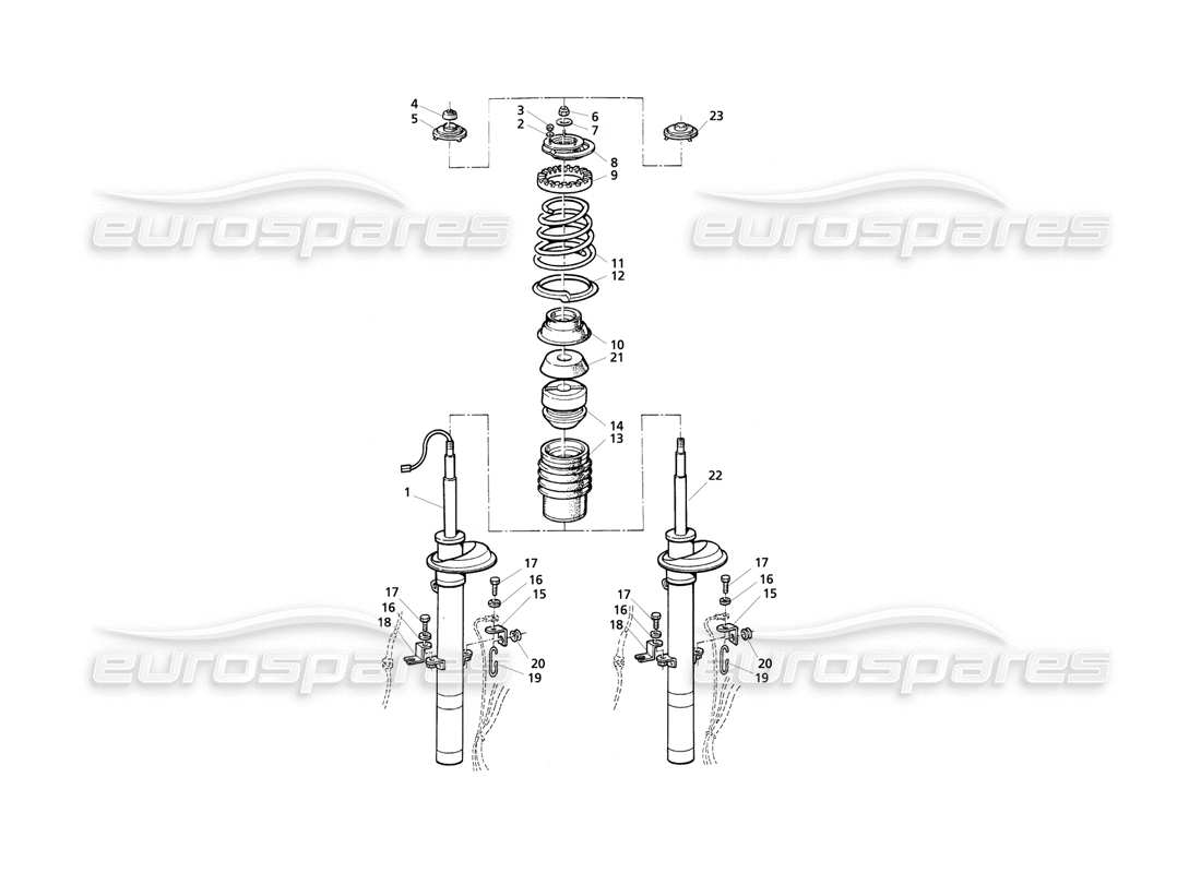 Maserati QTP V8 Evoluzione FRONT SHOCK ABSORBER Part Diagram