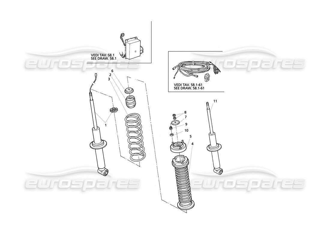 Maserati QTP V8 Evoluzione REAR SHOCK ABSORBER Part Diagram