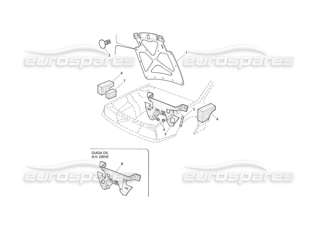 Maserati QTP V8 Evoluzione Bonnet and Engine Compartment Covers Part Diagram