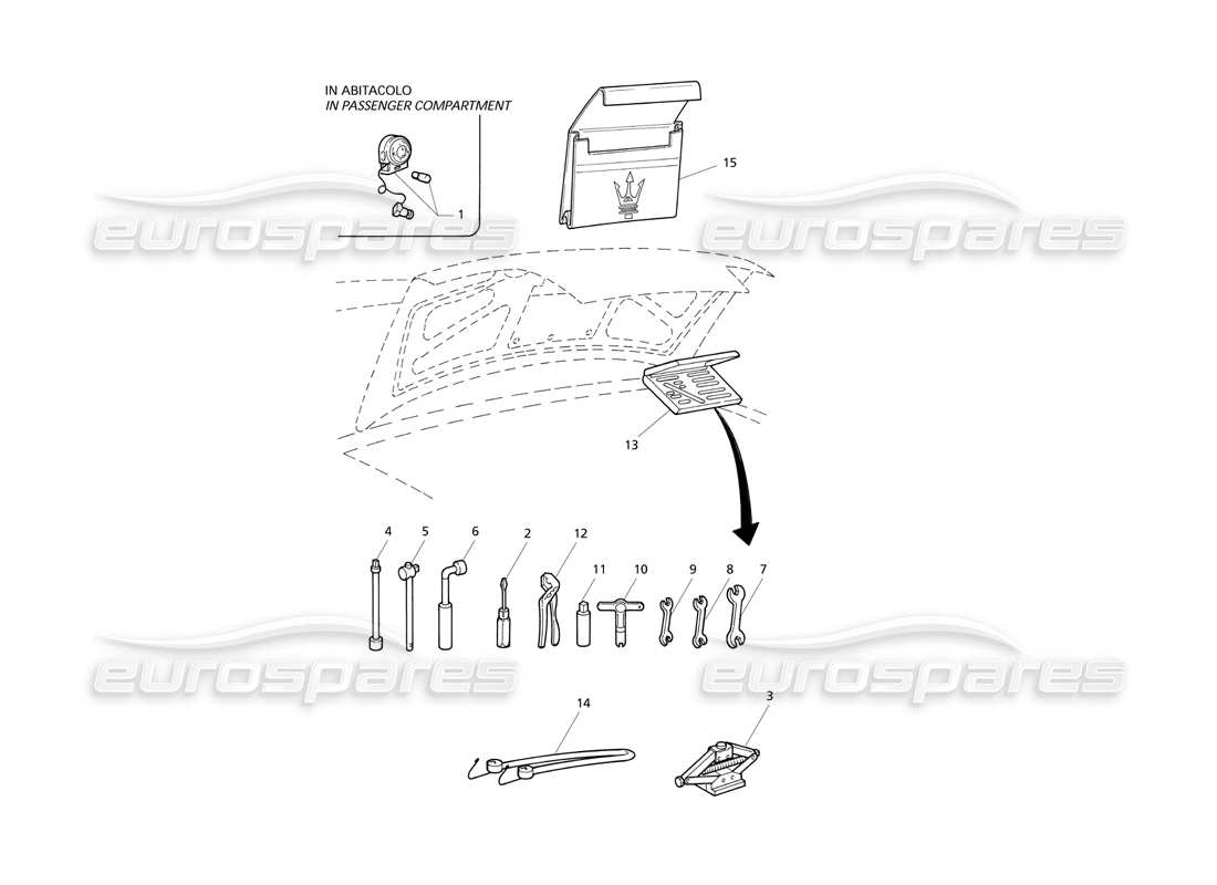 Maserati QTP V8 Evoluzione Tools Part Diagram