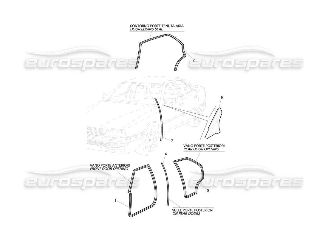 Maserati QTP V8 Evoluzione External Seals Part Diagram
