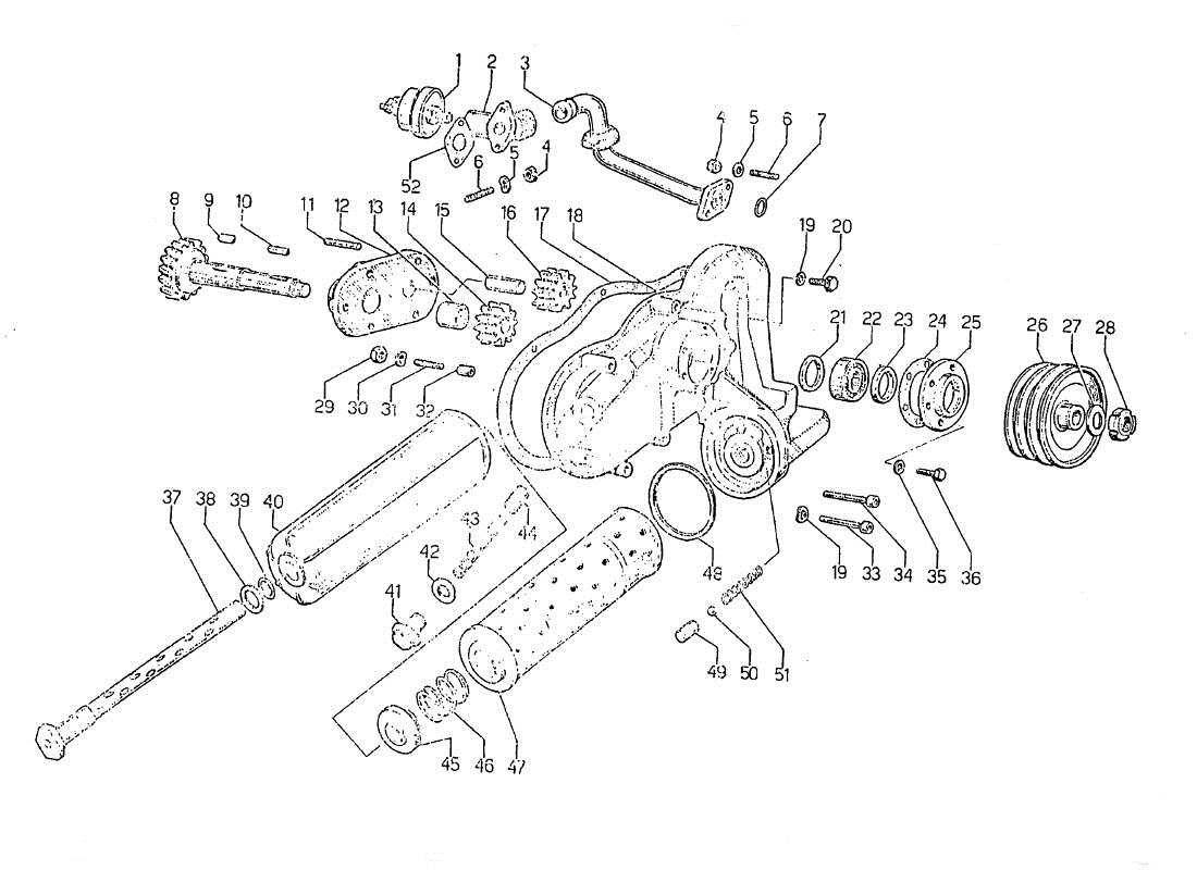 Lamborghini Jarama Oil Pump And Circuit Part Diagram