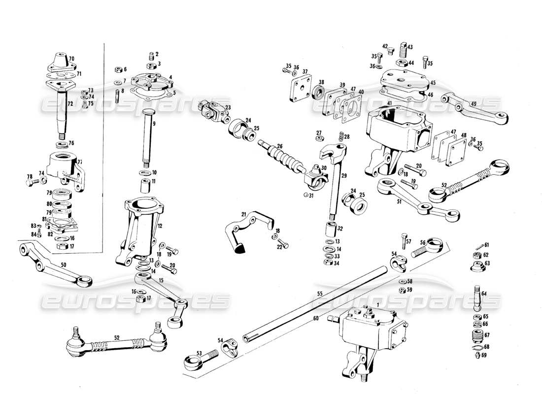 Maserati Mexico Tie Rods Part Diagram