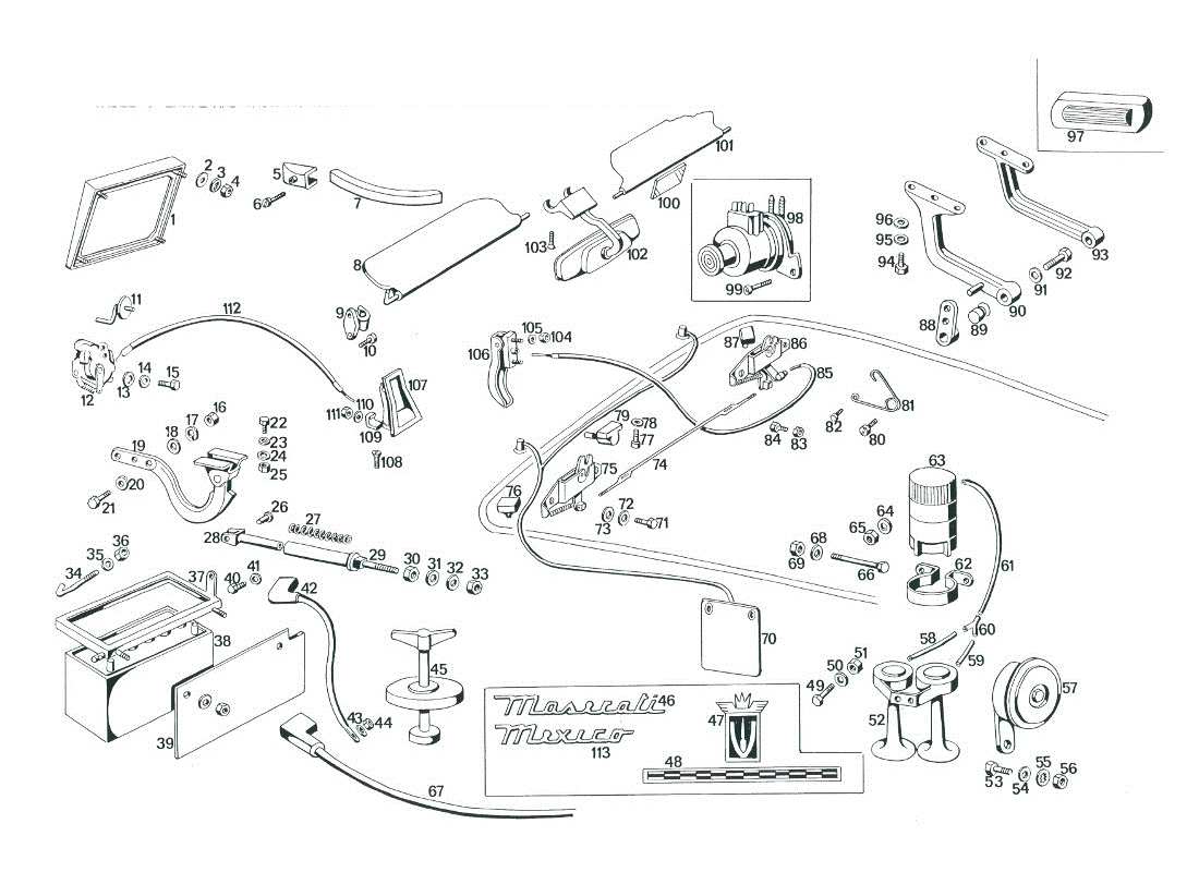 Maserati Mexico Engine and Trunk Compartment Part Diagram