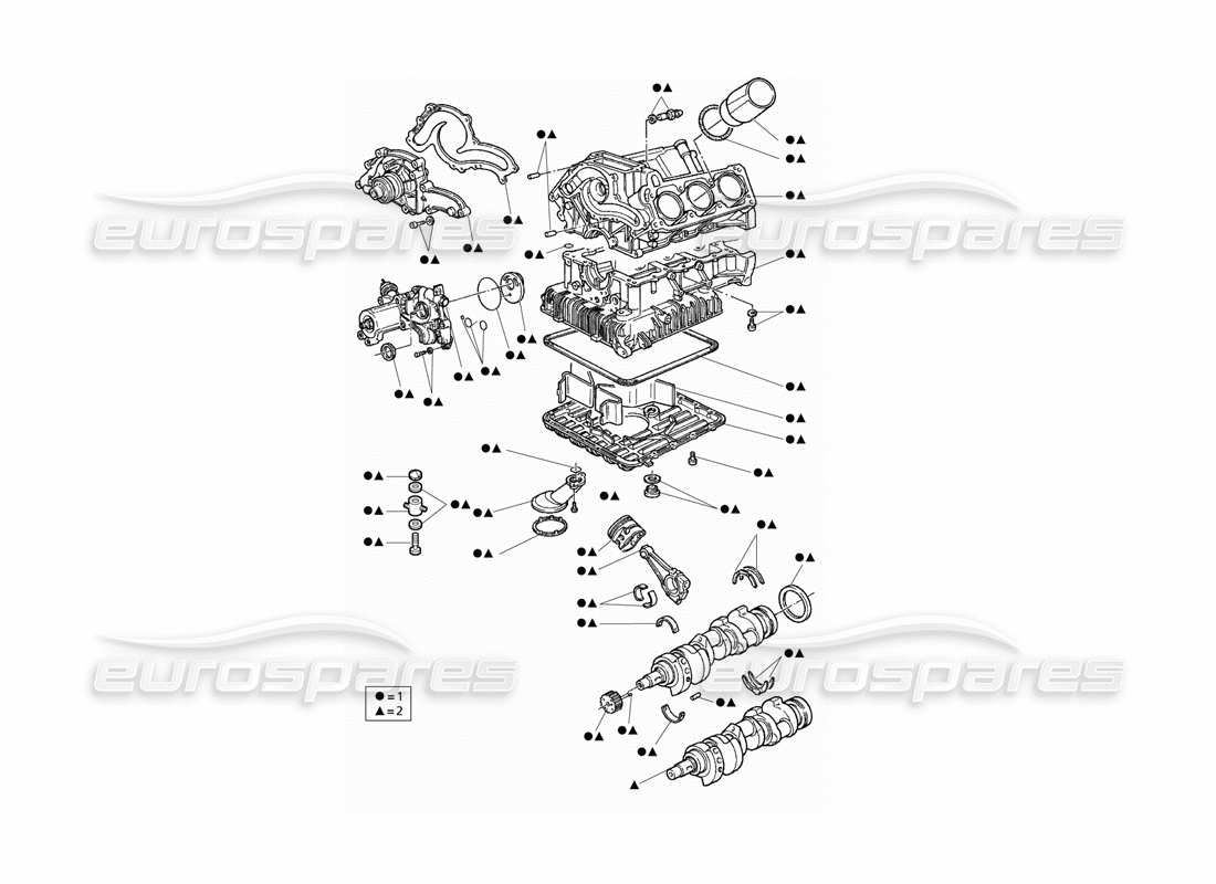 Maserati QTP V6 Evoluzione partial engine Part Diagram