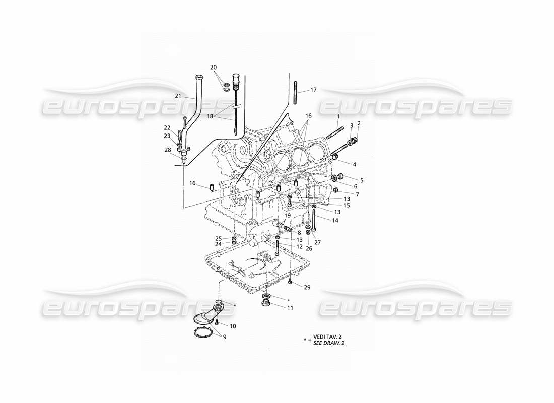Maserati QTP V6 Evoluzione fastenings and block accessories Part Diagram