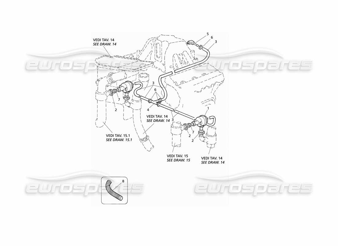 Maserati QTP V6 Evoluzione Popoff Valve System Part Diagram