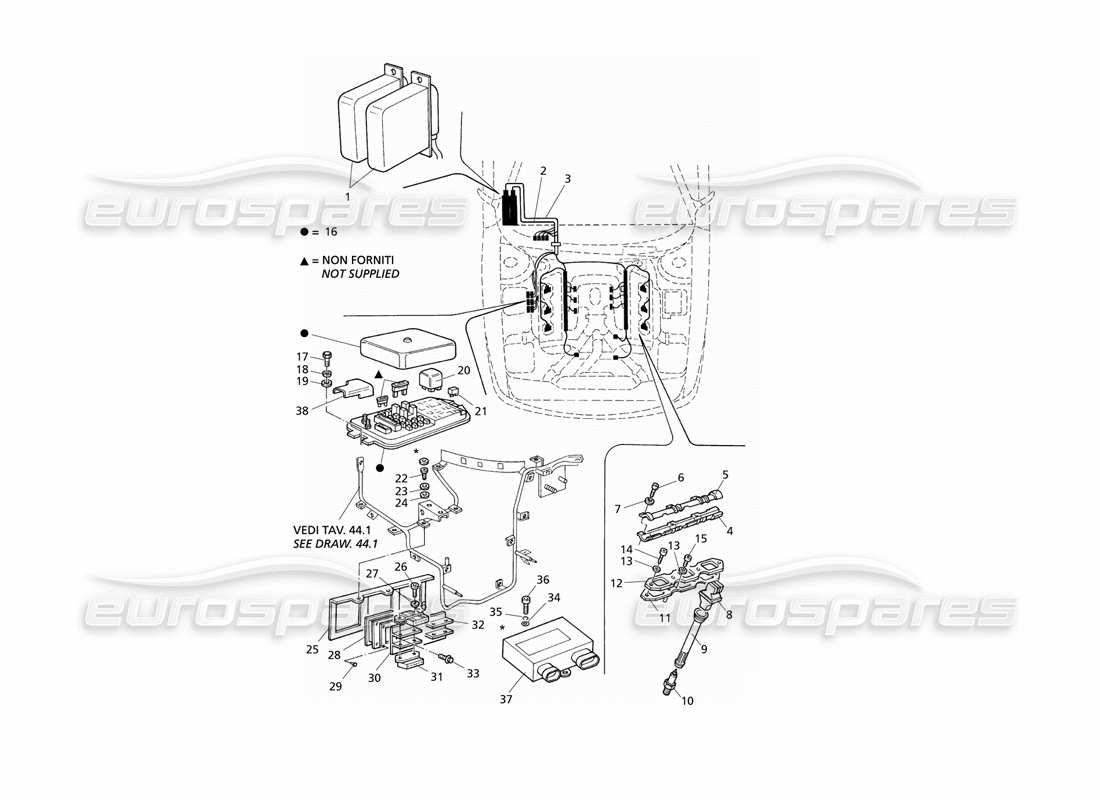 Maserati QTP V6 Evoluzione IGNITION SYSTEM Part Diagram