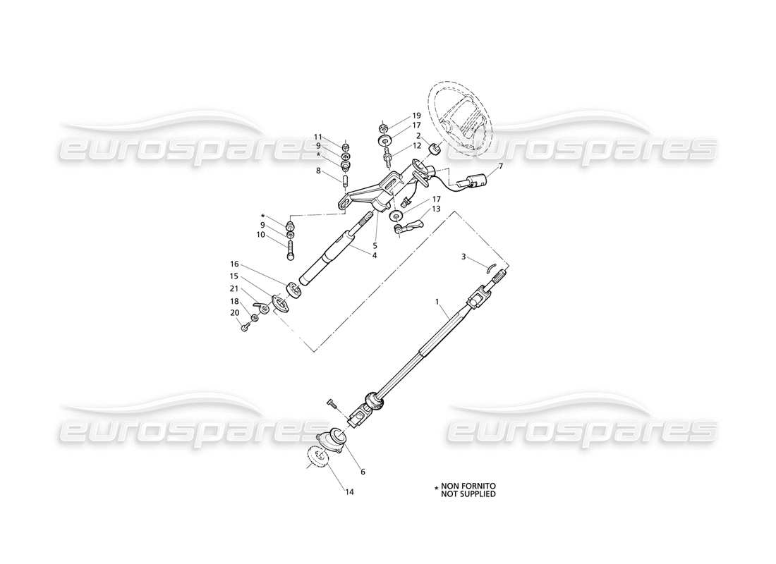 Maserati QTP V6 Evoluzione Steering Column Part Diagram