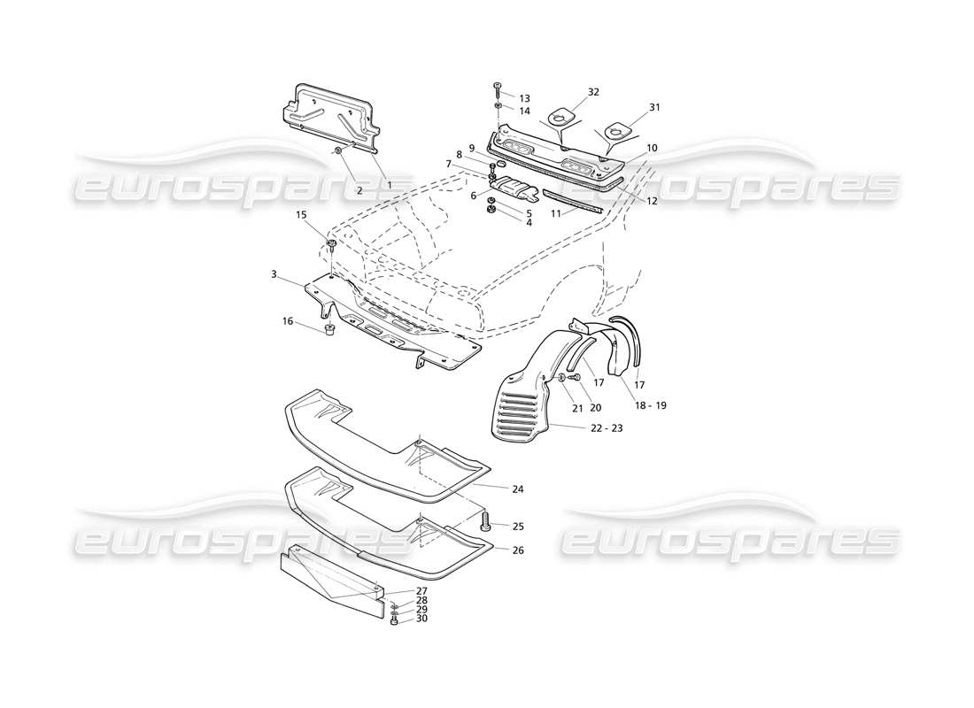 Maserati QTP V6 Evoluzione Engine Bay: Carters Part Diagram