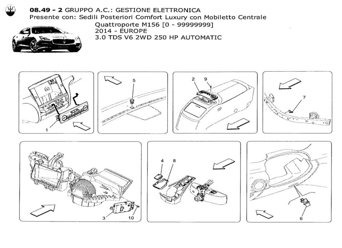 Maserati QTP. V6 3.0 TDS 250bhp 2014 A c Unit: Electronic Control Part Diagram