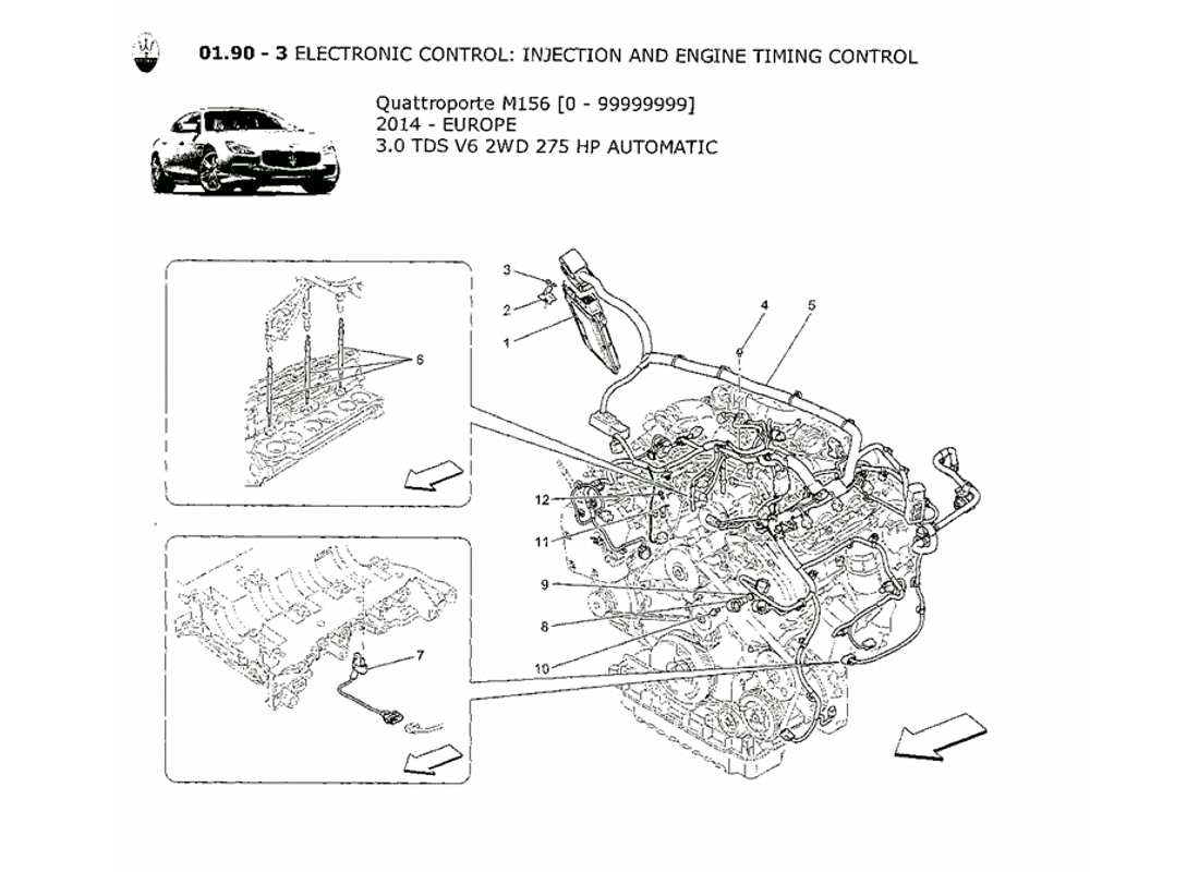Maserati QTP. V6 3.0 TDS 275bhp 2014 electronic control: injection and engine timing control Part Diagram