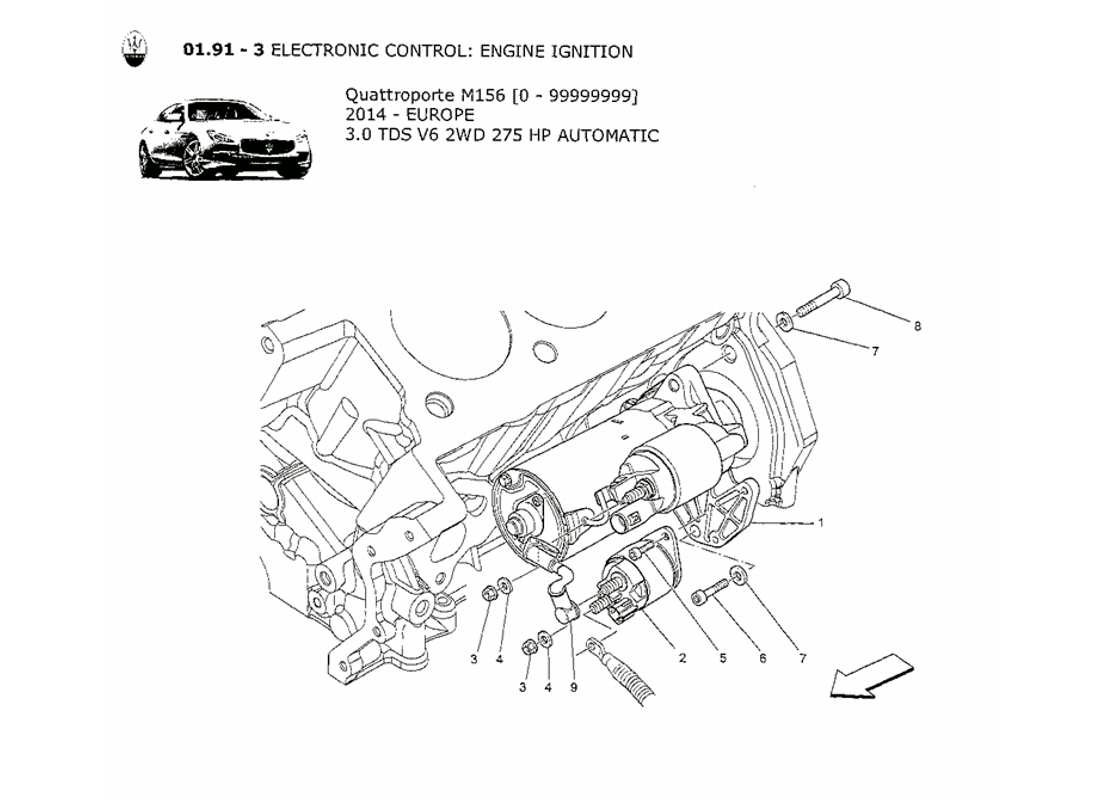 Maserati QTP. V6 3.0 TDS 275bhp 2014 electronic control: engine ignition Part Diagram