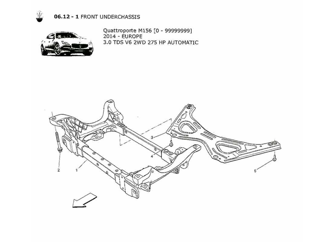 Maserati QTP. V6 3.0 TDS 275bhp 2014 front underchassis Part Diagram
